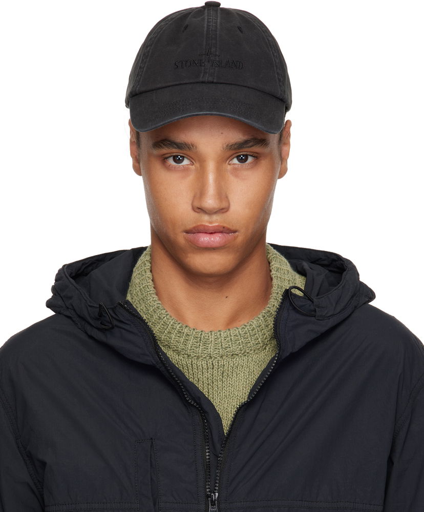 Кепка Stone Island Stone Island Brushed Cotton Gabardine Cap чорний | K1S15 9100002 S0106