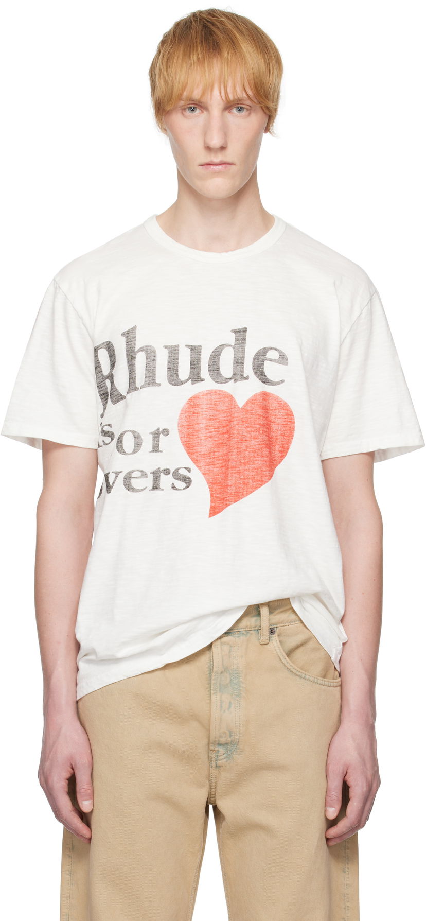 Футболка Rhude Rhude Slub 'Lovers' T-Shirt білий | RHSS25TT24012
