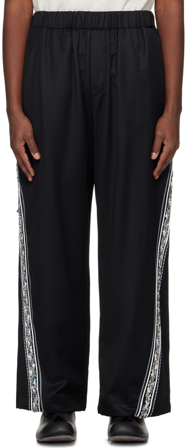 Спортивні штани ADER ERROR Embroidered Side Stripe Trousers чорний | BN01SSBT0105BK, 0