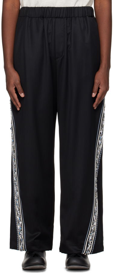 Спортивні штани ADER ERROR Embroidered Side Stripe Trousers чорний | BN01SSBT0105BK, 0