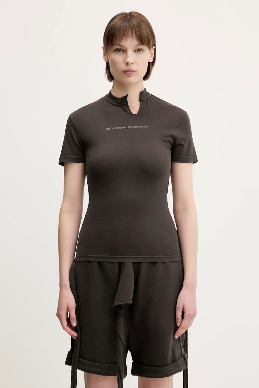 Футболка Ottolinger Ottolinger Cut Out T-Shirt Коричневий | 115.104015.02