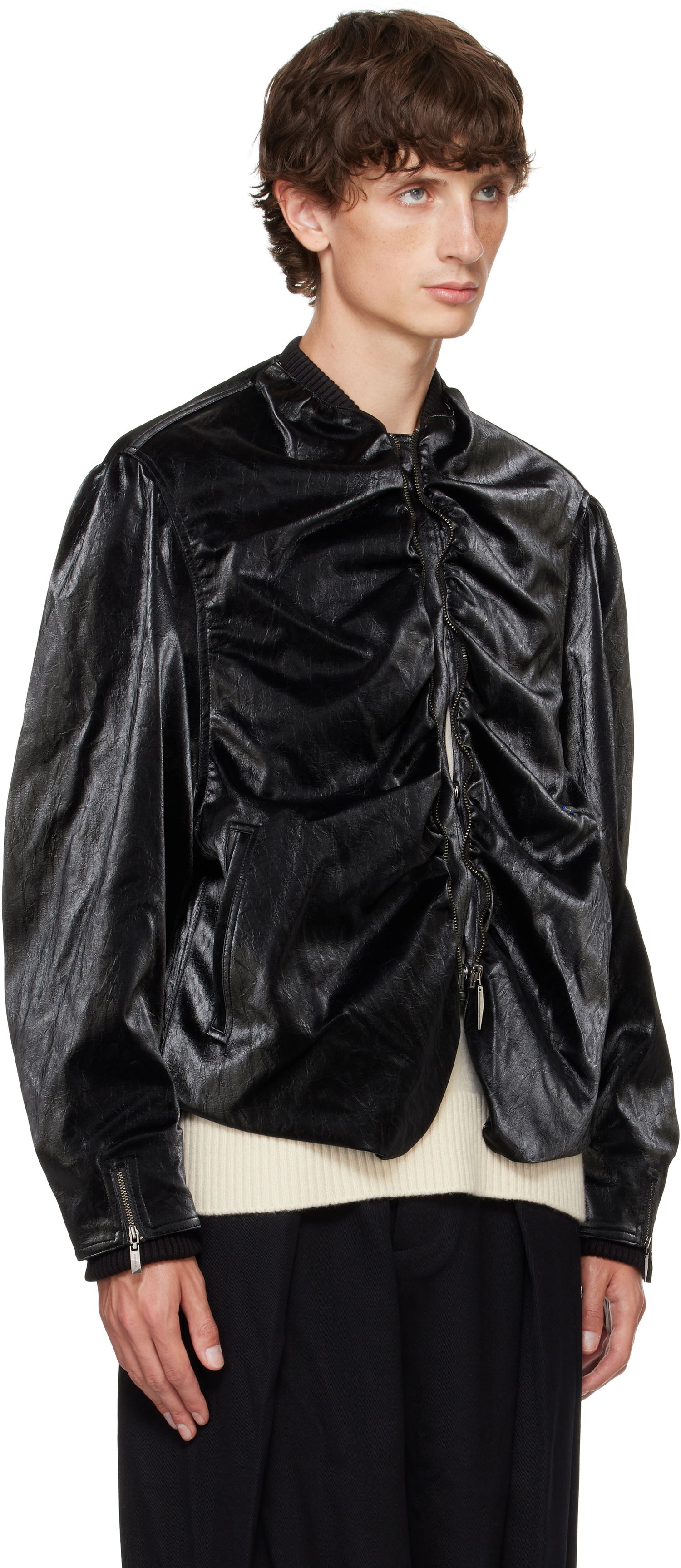 Куртка бомбер ADER ERROR Faux-Leather Jacket чорний | BN01FWJK0701BK, 1