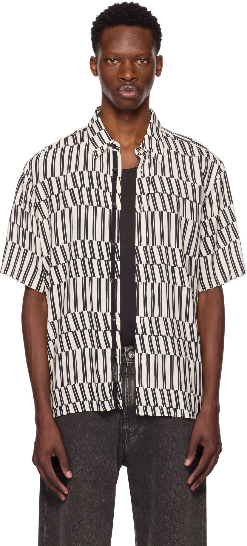Сорочка rag & bone Rag & Bone Dalton Printed Short Sleeve Shirt Різнокольоровий | MBW25PA026LVML