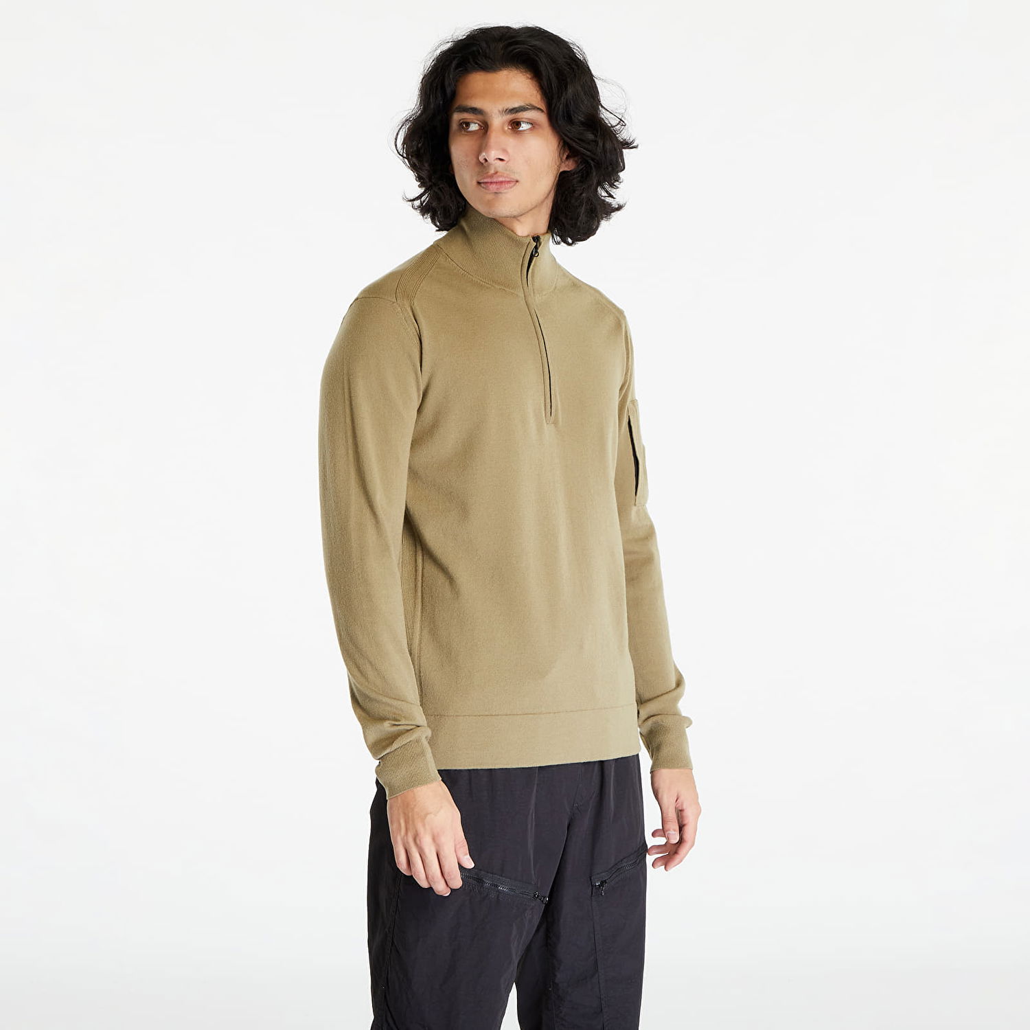 Світшоти C.P. Company Extafine Merino Wool Zipped Crewneck бежевий | 15CMKN073A005528A-335, 0