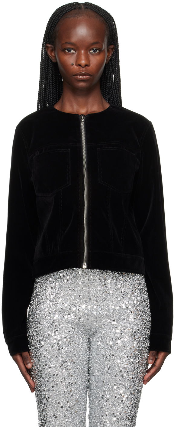 Куртка We11done Velvet Zip-Up Jacket чорний | WD-JK3-23-018-W-BK