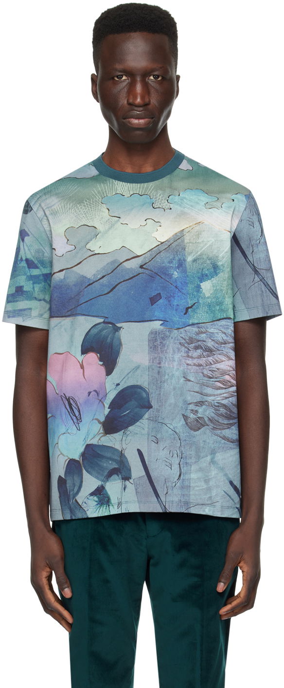 Футболка Paul Smith Paul Smith Printed T-Shirt Синій | M1R-919T-MP4275-47