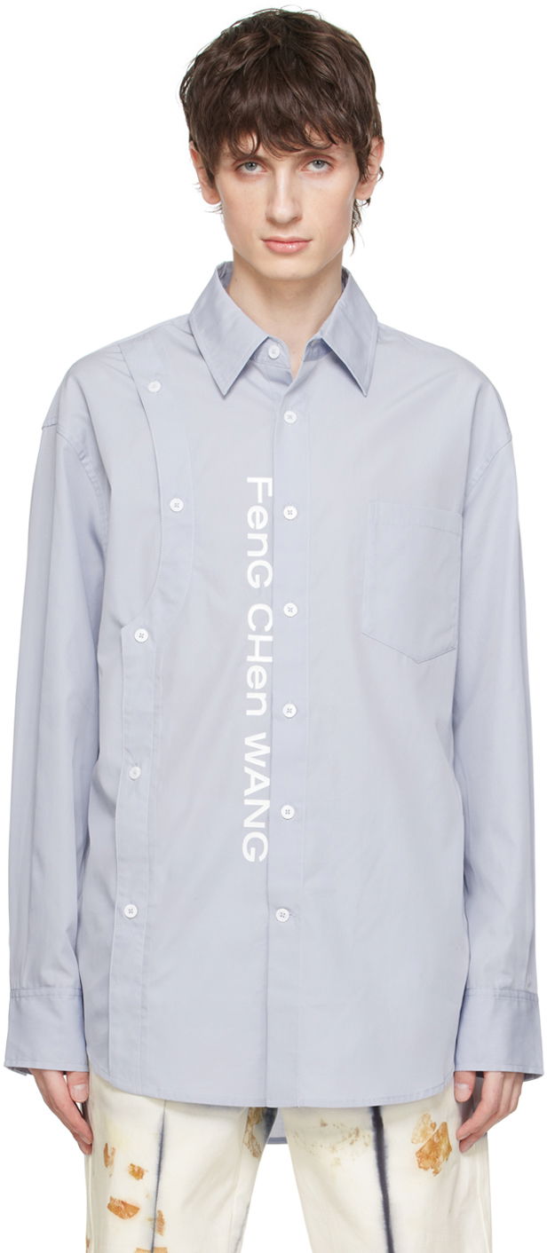 Сорочка Feng Chen Wang Feng Chen Wang Printed Shirt Синій | FMS17SR03B