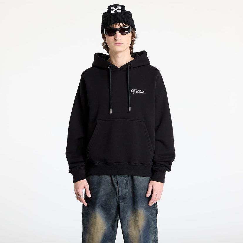 Світшоти Off-White Script Skate Black Hoodie чорний | OMBB085C99FLE0191001