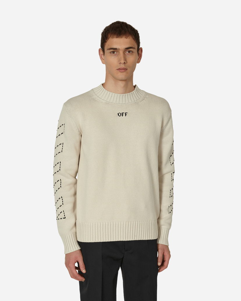 Cветр Off-White Stitch Arrows Diags Knit Sweater Beige бежевий | OMHE172F23KNI001 6110