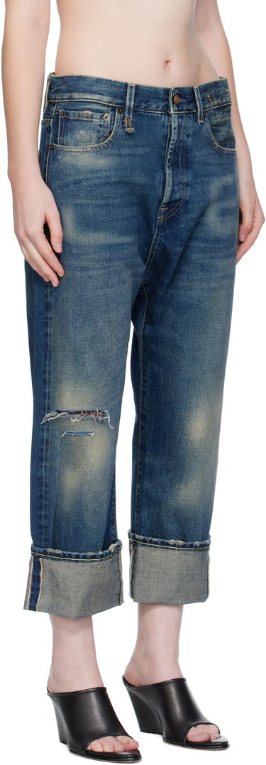 Джинси R13 R13 Cuffed Tailored Drop Cropped Jeans Синій | R13WD194-D341C, 1