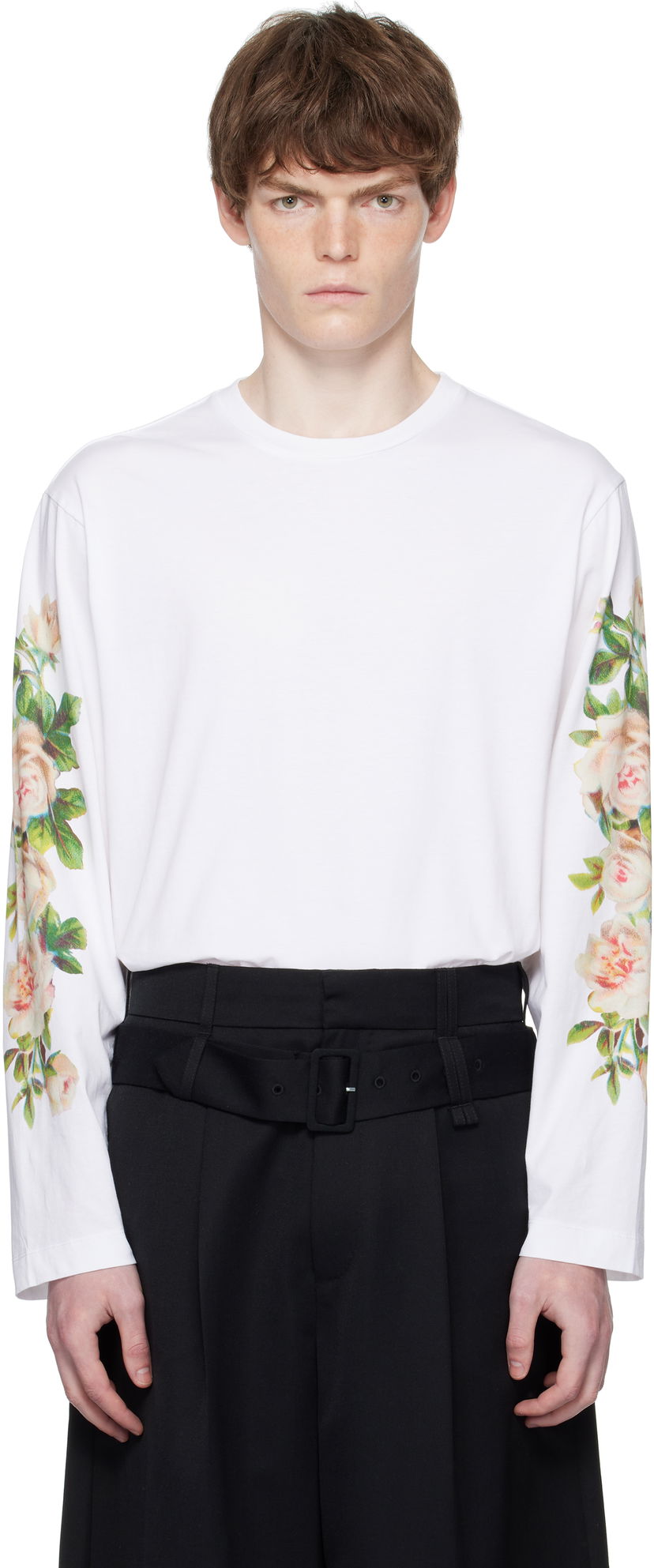 Футболка Simone Rocha Simone Rocha Rose Bouquet Long Sleeve T-shirt білий | 5194P52-M 0569