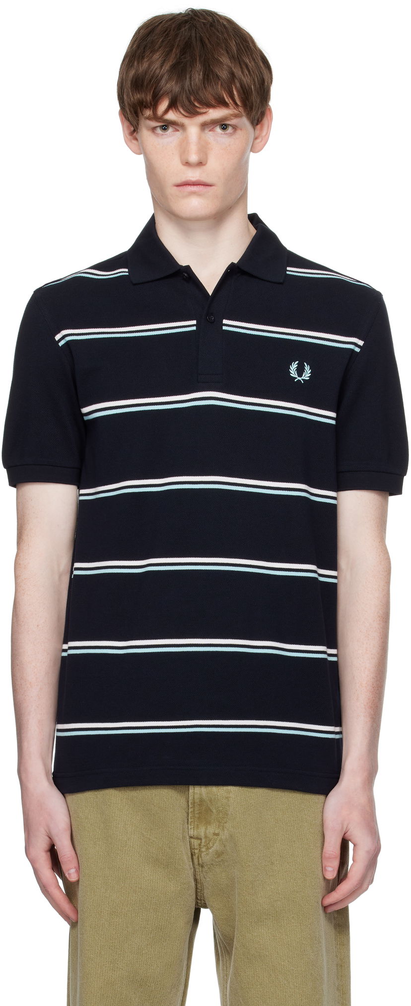 Сорочка поло Fred Perry Fred Perry Striped Polo темно-синій | M9905
