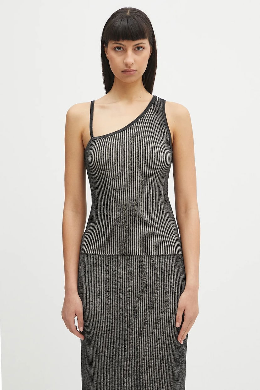 плаття Samsoe Samsoe Samsøe Samsøe Sacheryl One-Shoulder Fitted Midi Dress чорний | F25100060