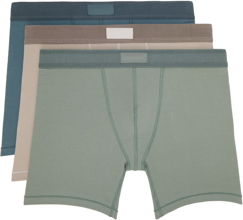 Боксери SKIMS SKIMS Cotton 5 Three-Pack Boxer Briefs Зелений | BO-BBR-5635M-STONE MULTI