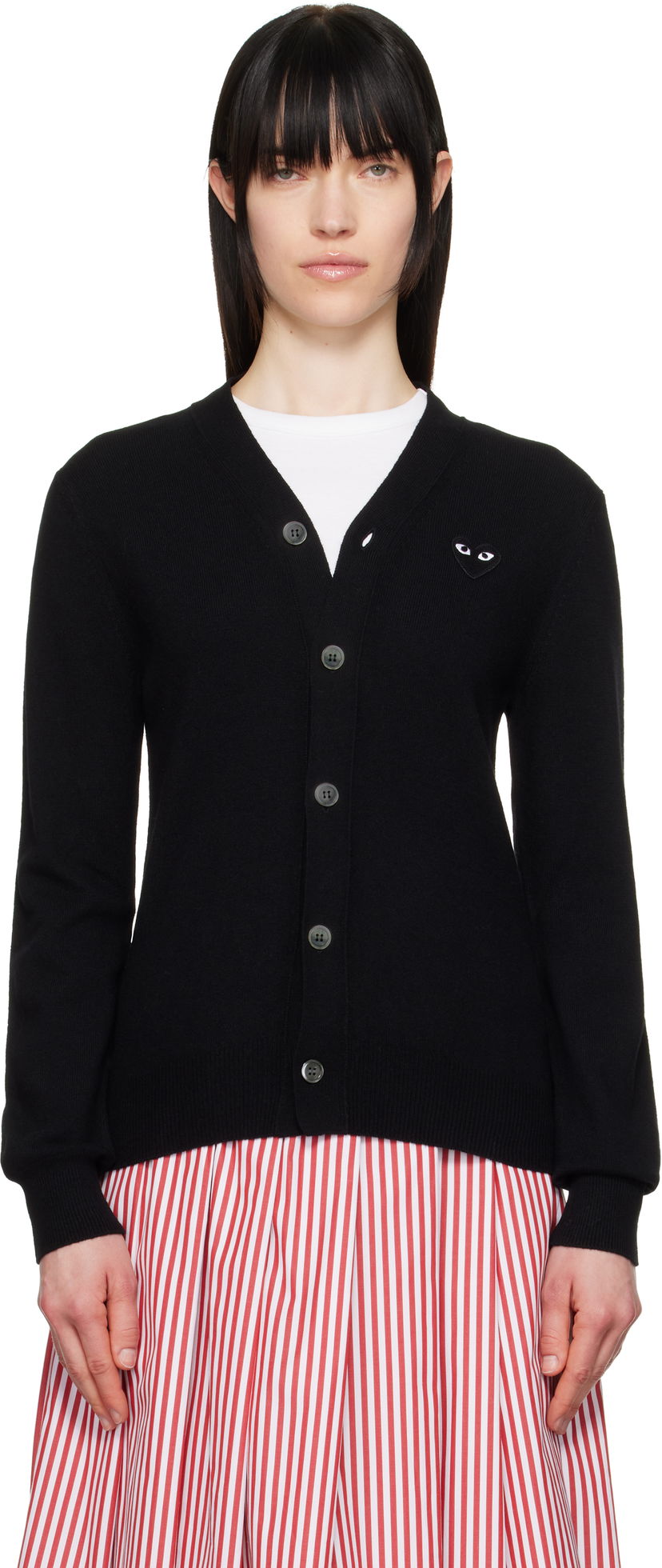Cветр Comme des Garçons COMME des GARÇONS PLAY Heart Cardigan чорний | AX-N024-051