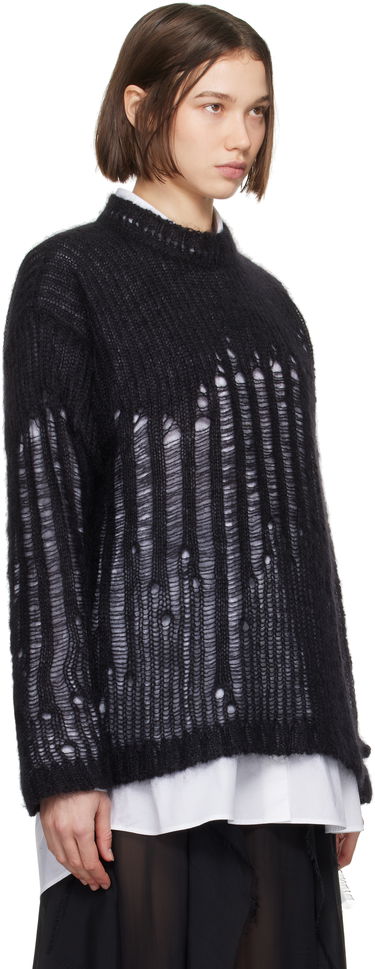 Cветр Ann Demeulemeester Ann Demeulemeester Rigmor Oversize Distressed Sweater чорний | 2402-W-KN09-KN044-099, 1