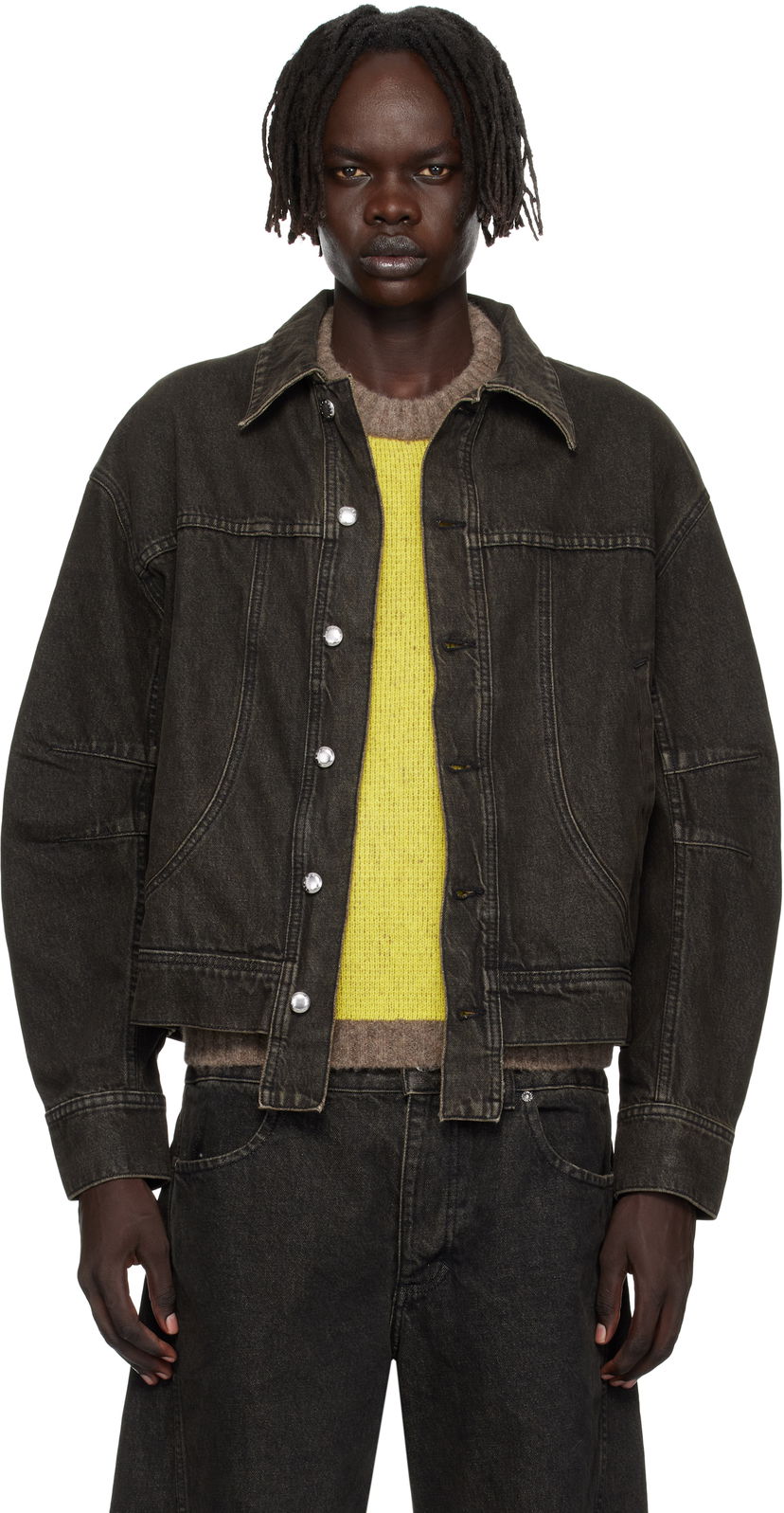 Куртка Eckhaus Latta Eckhaus Latta 'El Jacket Redux' Denim Jacket чорний | 1224-EL-PF25-S