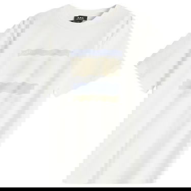 Футболка A.P.C. A.P.C. Malone Wave Print T-Shirt білий | COGCK-M26506-ALD, 1