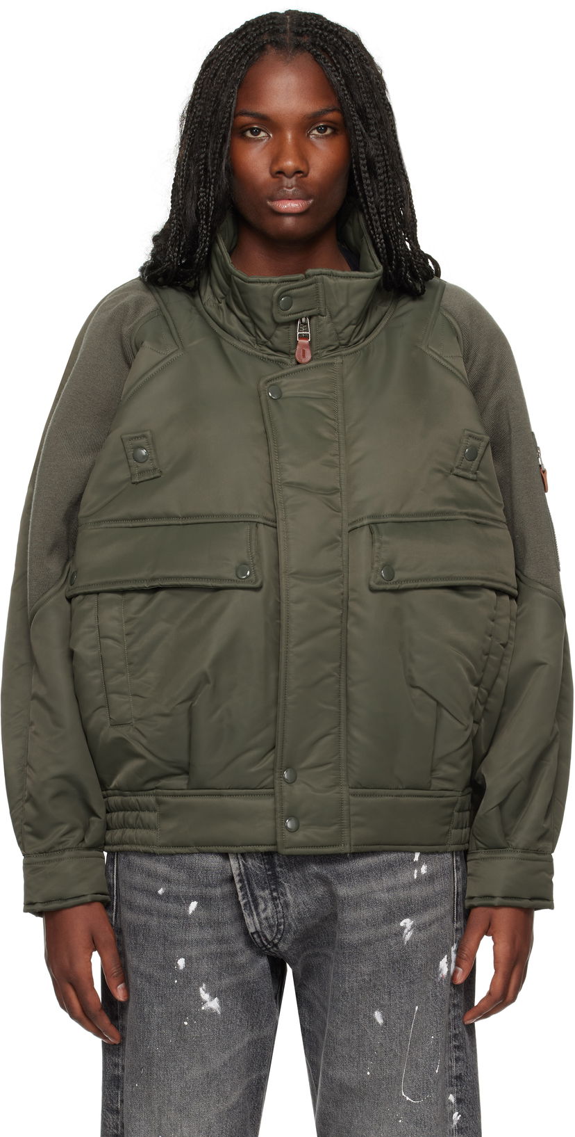 Куртка бомбер R13 R13 Ribbed Flight Bomber Jacket Зелений | R13WR329 R436A