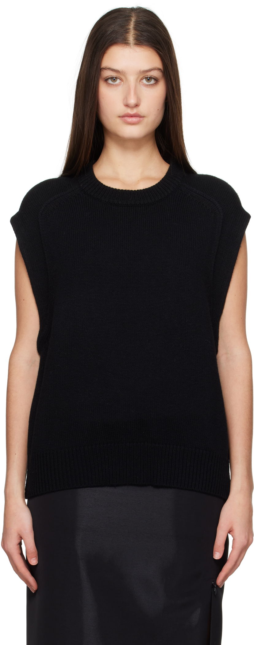 Cветр Loulou de Saison Loulou de Saison Mari Sleeveless Knit Top чорний | MARI