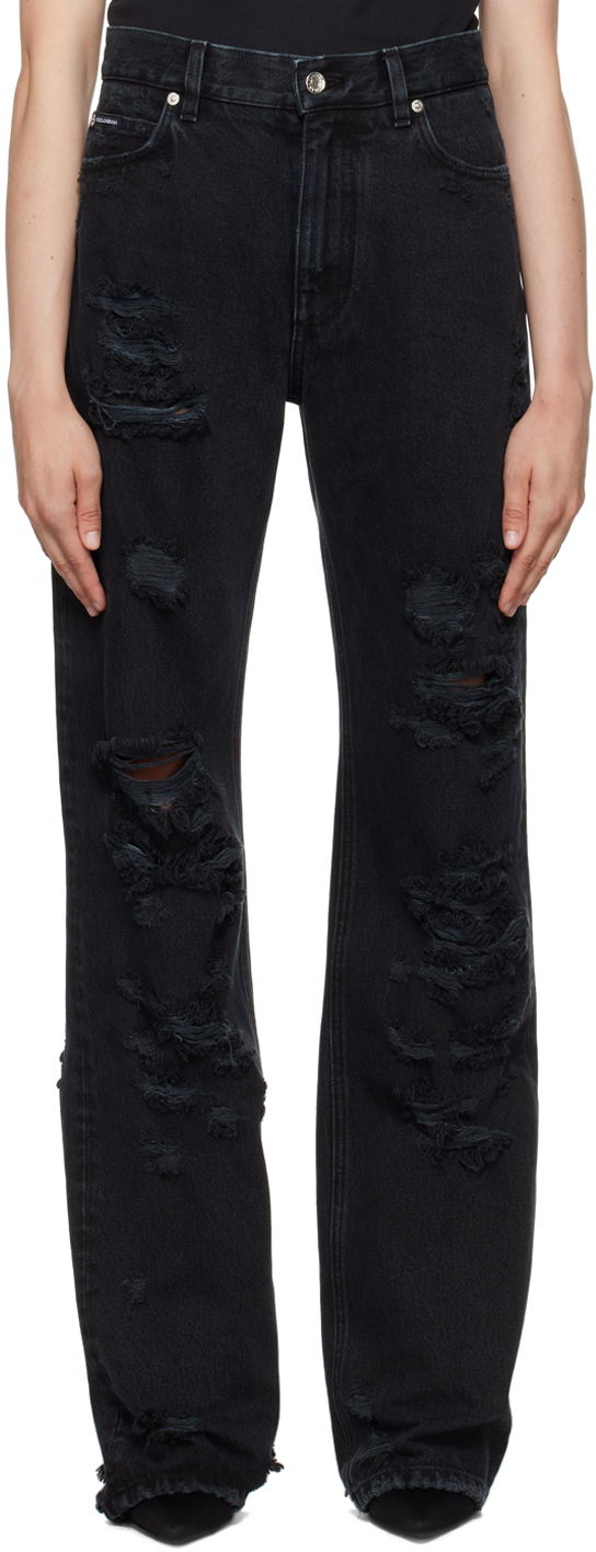 Джинси Dolce & Gabbana Black Flared Jeans чорний | FTCGND G8HR2