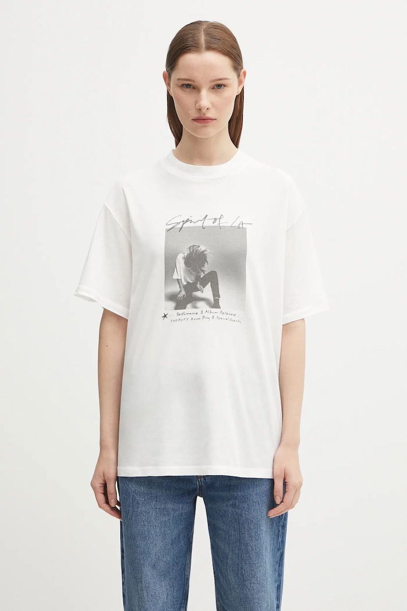 Футболка Anine Bing Anine Bing Ashton Graphic T-Shirt білий | A.08.11305