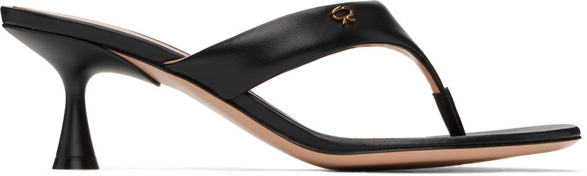 Кросівки та взуття Gianvito Rossi Gianvito Rossi Ascent Thong 55 Heeled Sandals чорний | G10057-55LAC-NAP
