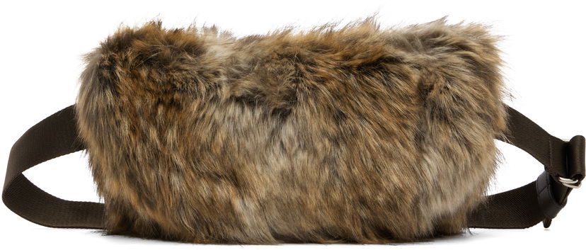 Поясна сумка Maison Margiela MM6 Maison Margiela Faux Fur Belt Bag Коричневий | SB5WB0002 P8486