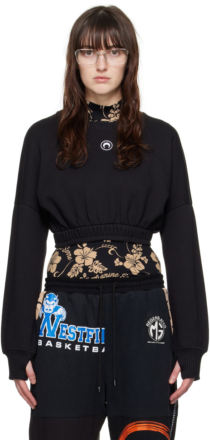 Світшоти Marine Serre Cropped Sweatshirt чорний | WST012