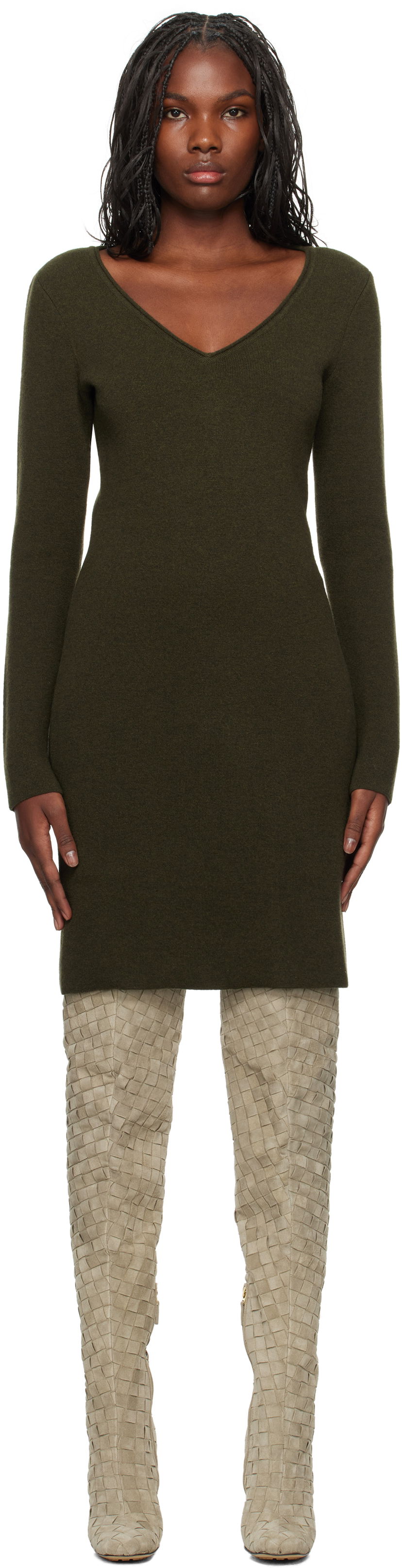 плаття FERRAGAMO Knitted Mini Dress Зелений | 777839