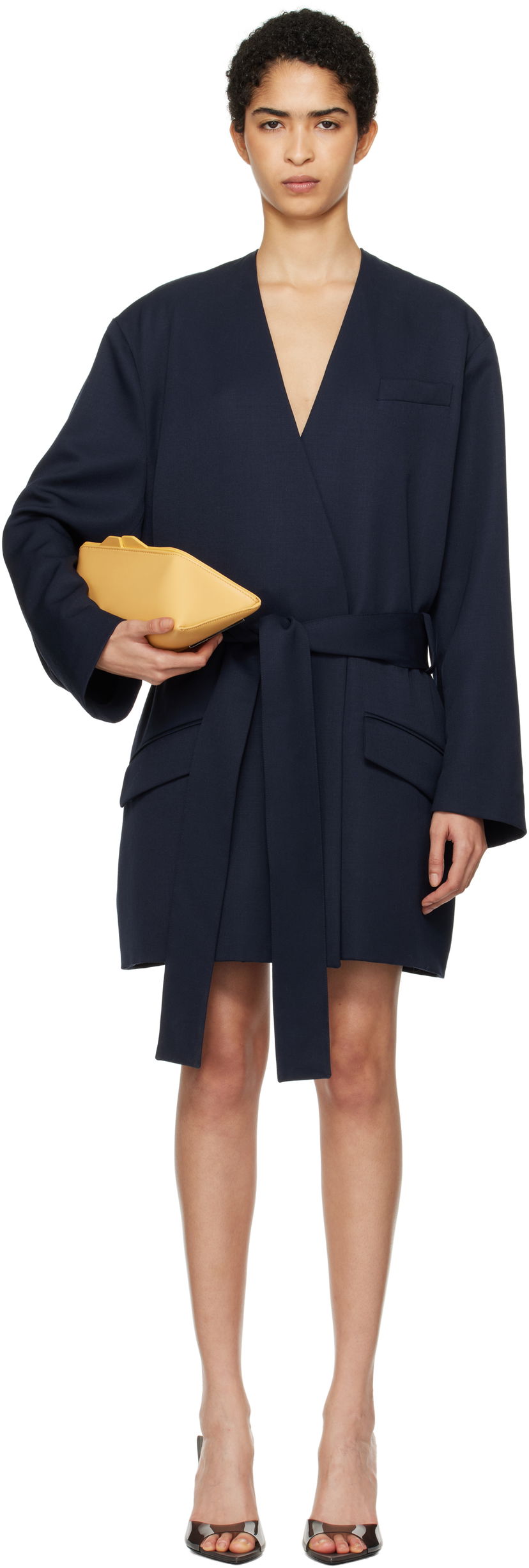плаття The Attico Attico Wrap Blazer Mini Dress темно-синій | 250WCC00080 WWW046AA