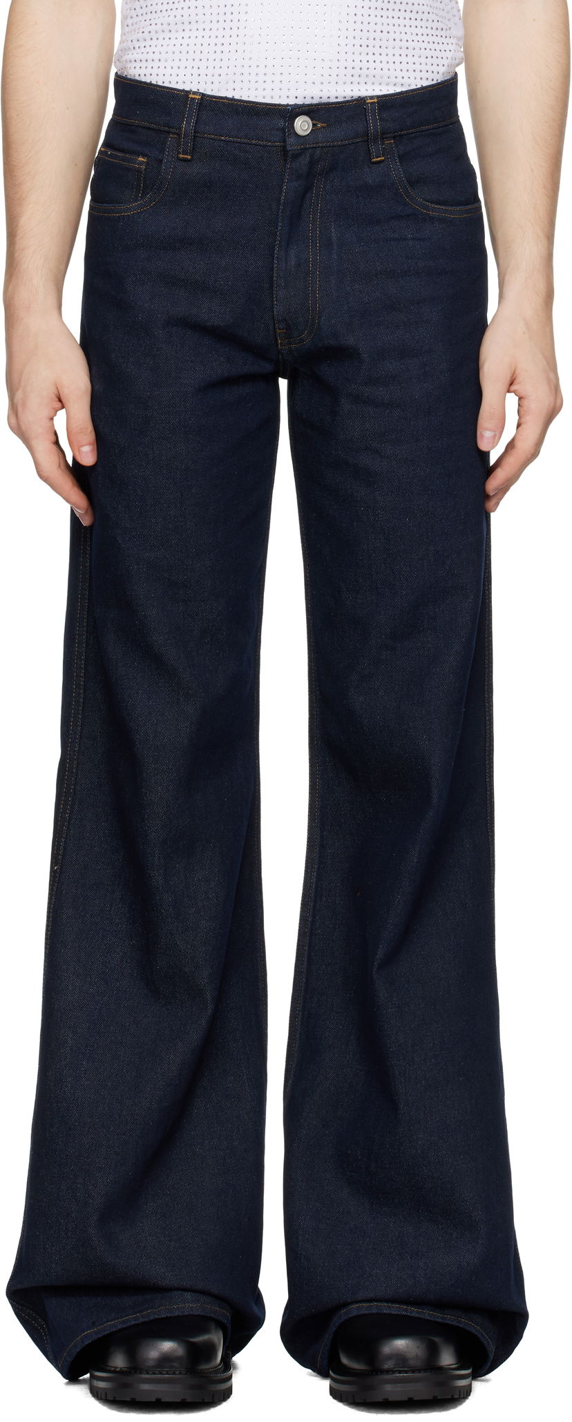 Джинси Coperni Coperni Wide Leg Jeans Синій | COPP95F2013MEN