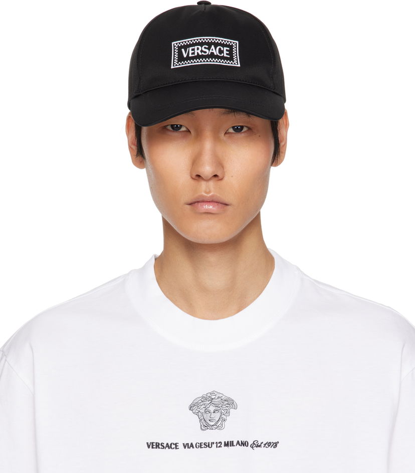 Кепка Versace Versace Embroidered Drill Cap чорний | 1010746_1A11316