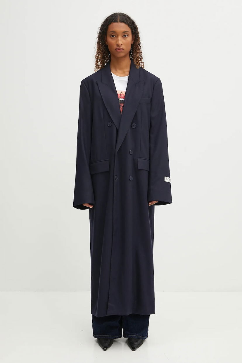 Пальто Fiorucci Fiorucci Light Wool Maxi Coat темно-синій | W02FPOCO382WO01BL05