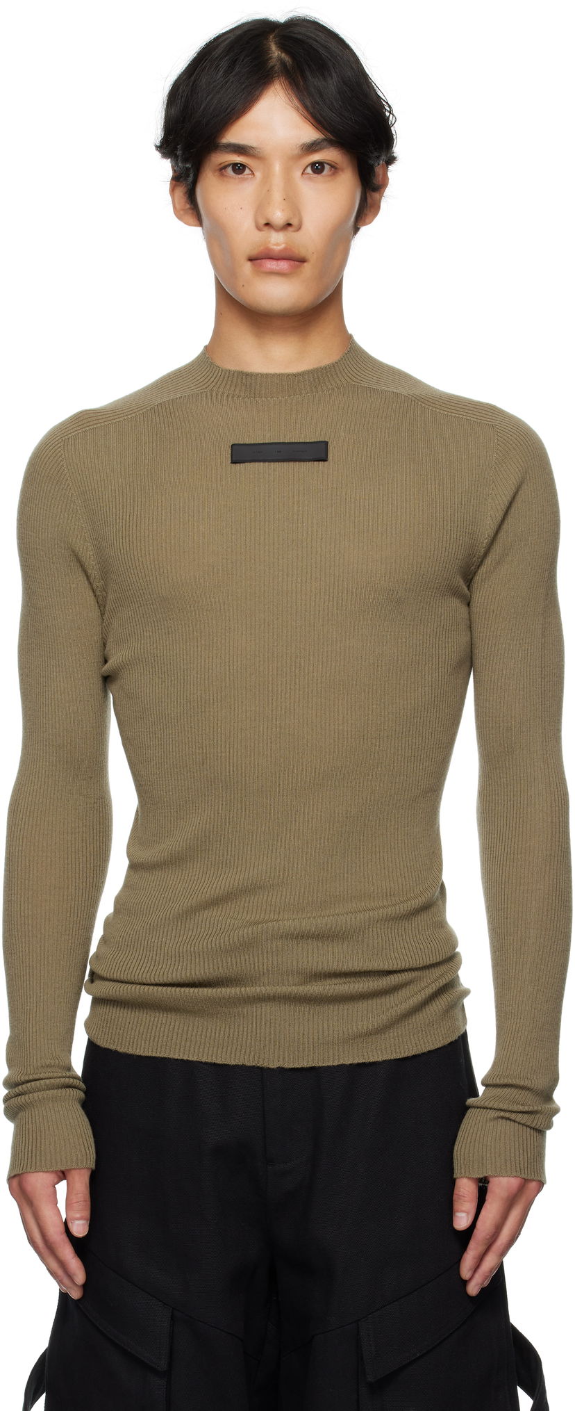 Cветр HELIOT EMIL HELIOT EMIL Isotropy Knit Long Sleeve Sweater Зелений | PREAW25_M_07_077_DST19