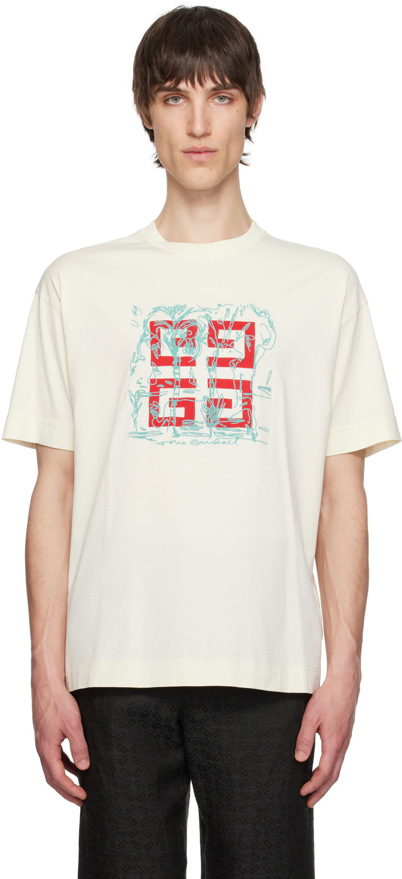 Футболка Givenchy Givenchy 4G Regular Fit T-Shirt білий | BM71MG3YQD105