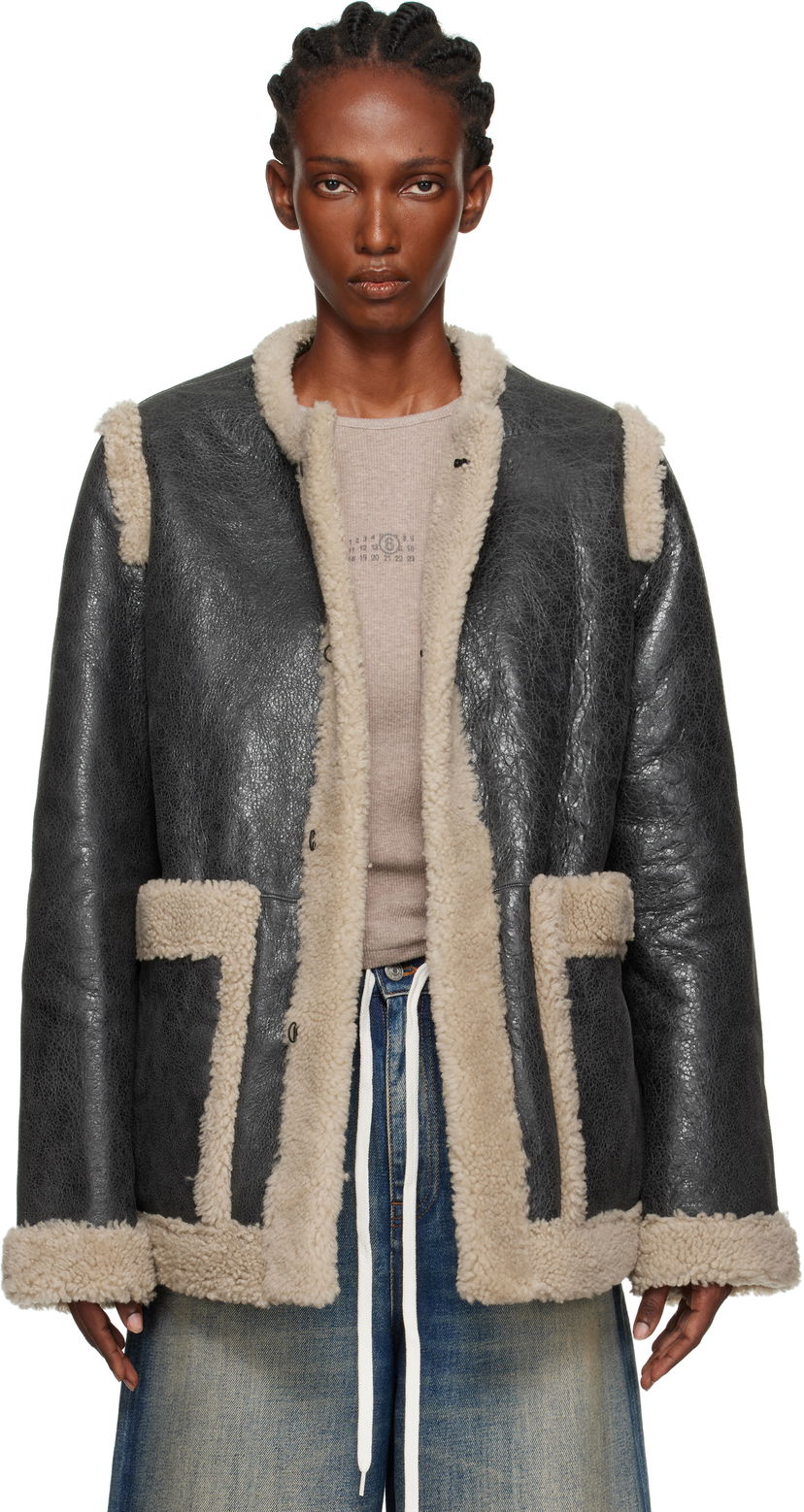 Куртка Maison Margiela MM6 Maison Margiela Sports Shearling Jacket чорний | S52AM0330 M07010