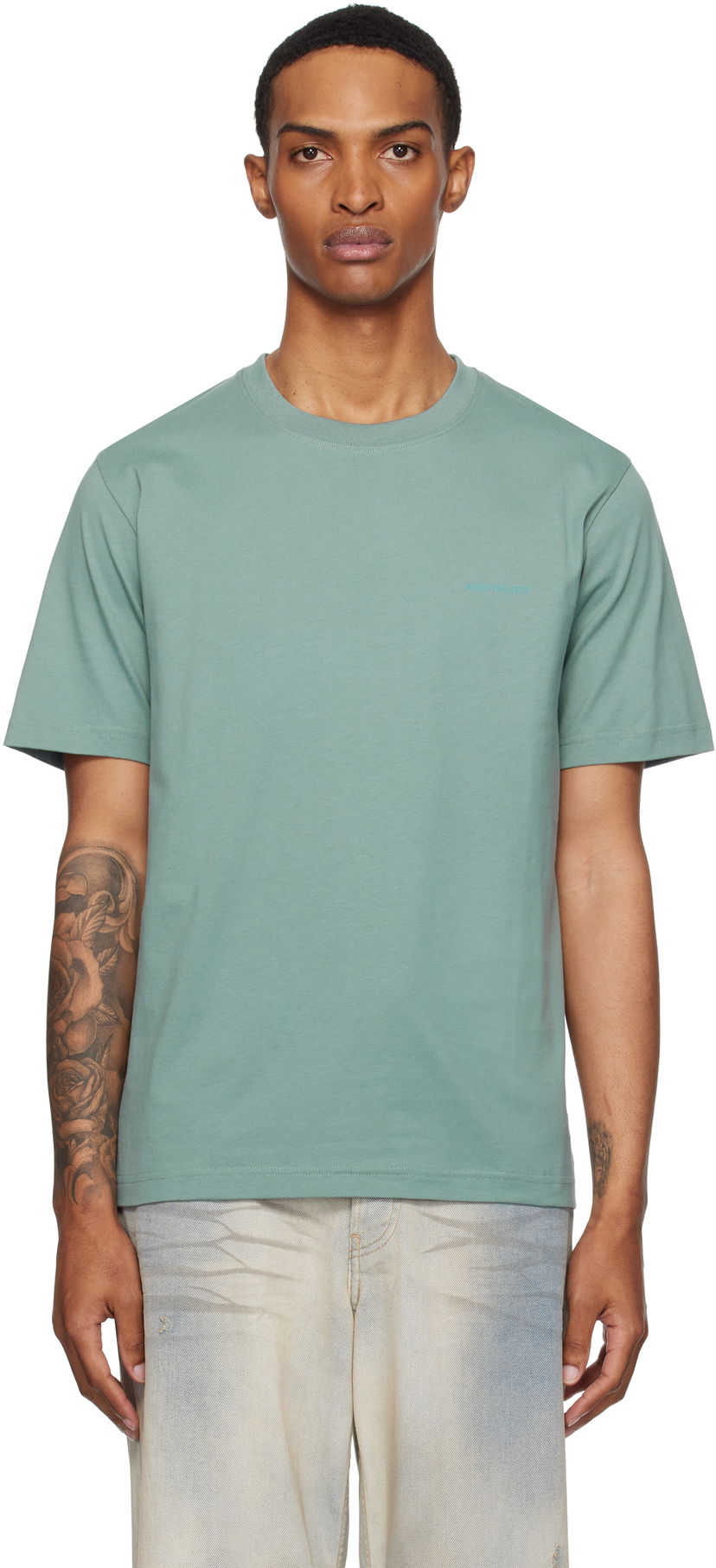 Футболка NORSE PROJECTS Norse Projects Johannes Organic Logo Print T-Shirt Зелений | N01-0684