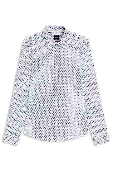 Сорочка BOSS Slim Fit Performance-Stretch Printed Shirt білий | 50545270