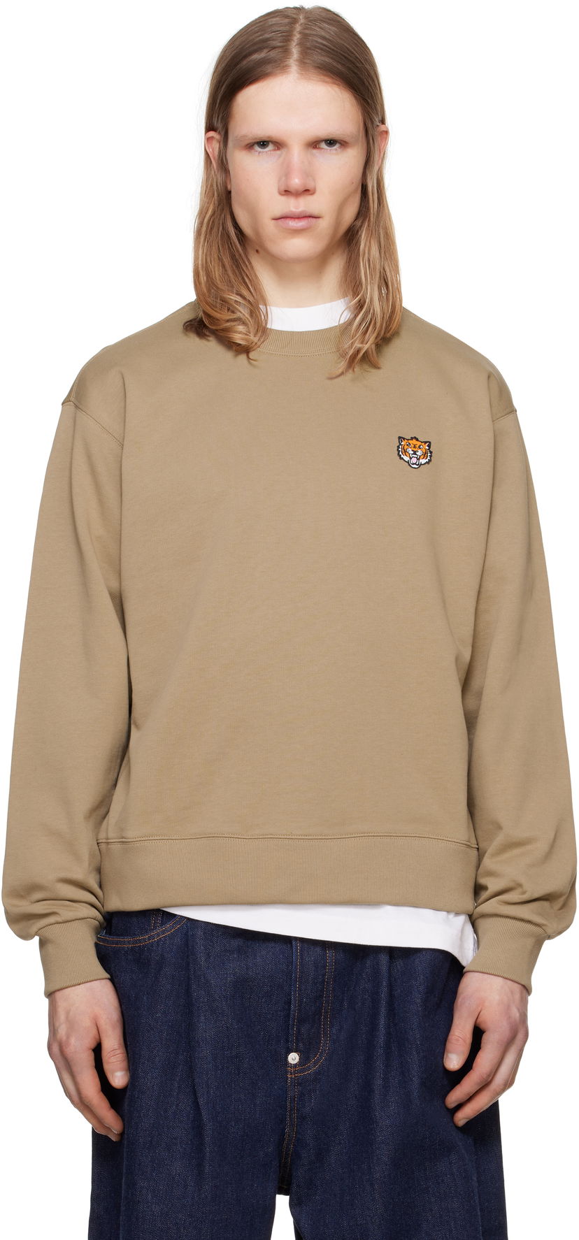Cветр KENZO Kenzo Paris 'KENZO Happy Tiger' Embroidered Sweatshirt Коричневий | FF55SW2624MF