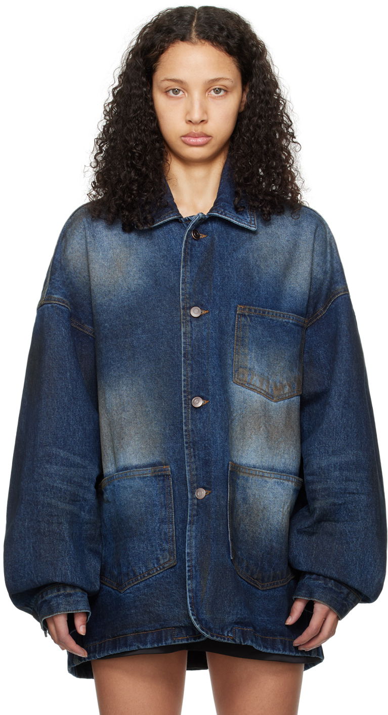 Куртка We11done We11done Smudged Denim Jacket Синій | WD-DJ0-24-319-U-BL