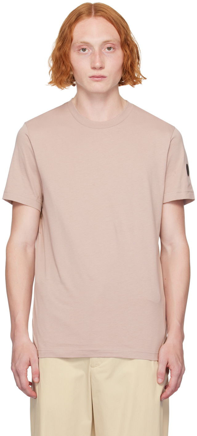 Футболка Moncler Taupe Bonded-Logo T-Shirt бежевий | J20918C0000289A17