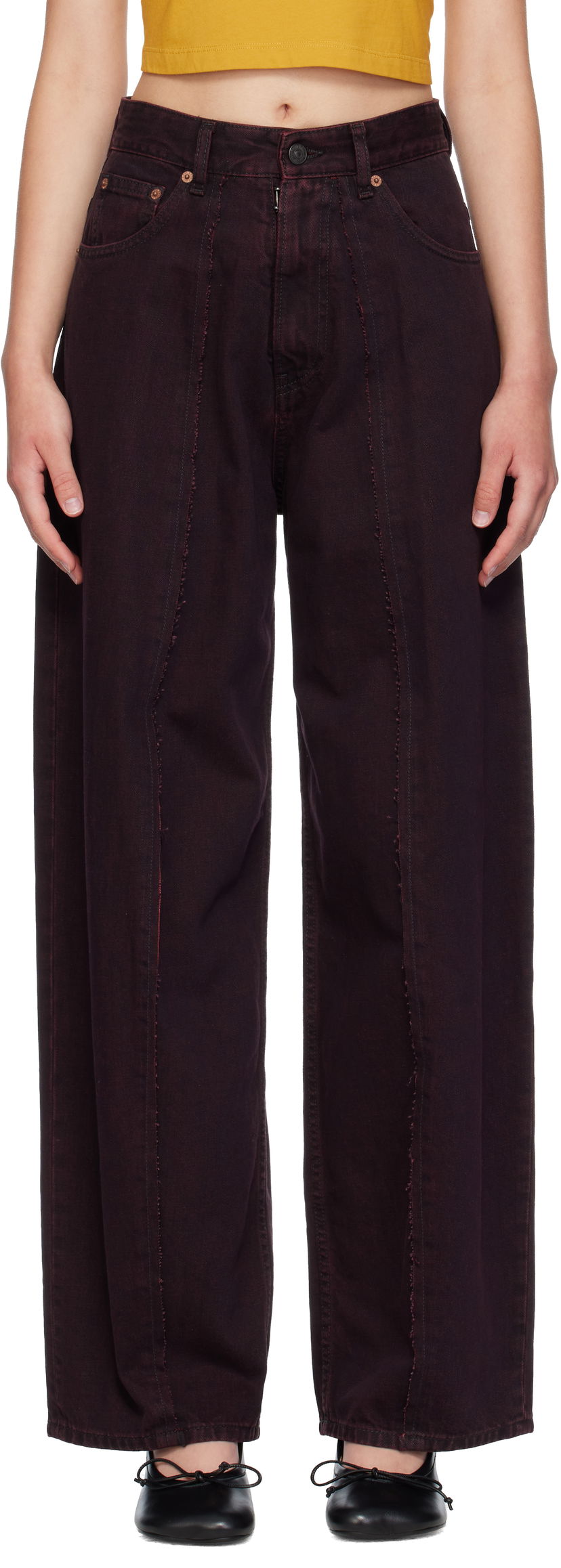 Джинси Maison Margiela MM6 Maison Margiela Wide-Leg Jeans Бордовий | S52LA0264 M30032