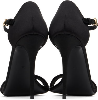 Кросівки та взуття Dolce & Gabbana Satin T-Bar Heeled Sandals чорний | CR1766 A7630, 1
