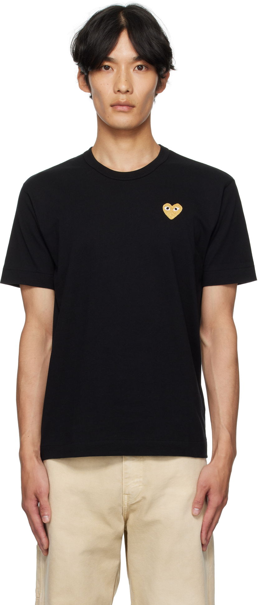 Футболка Comme des Garçons COMME des GARÇONS PLAY Heart Patch T-Shirt чорний | AZ-T216-051