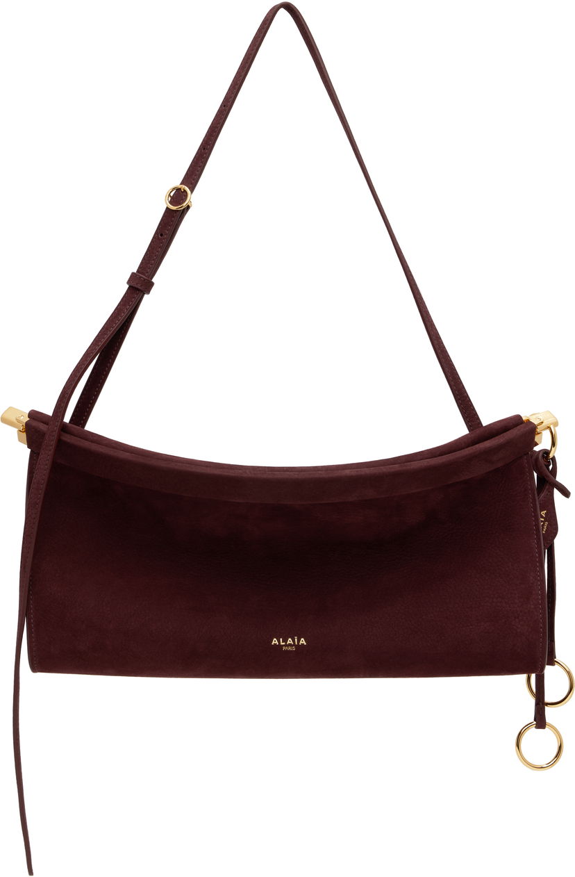 Сумочка Alaïa ALAÏA 'Le Click' East West Medium Suede Bag Бордовий | AA1S01430CA214
