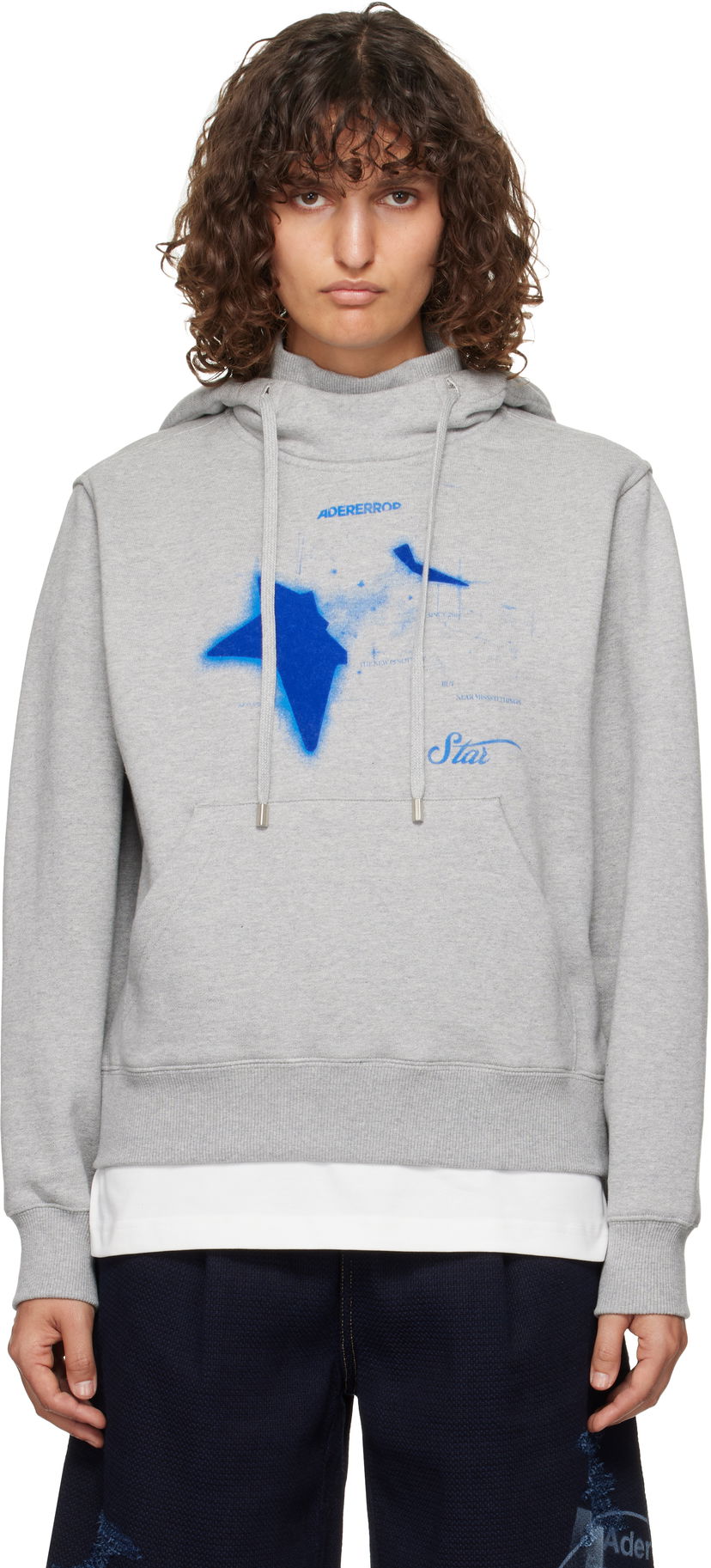 Світшоти ADER ERROR Star Print Hoodie Сірий | BN01FWHD0103GR