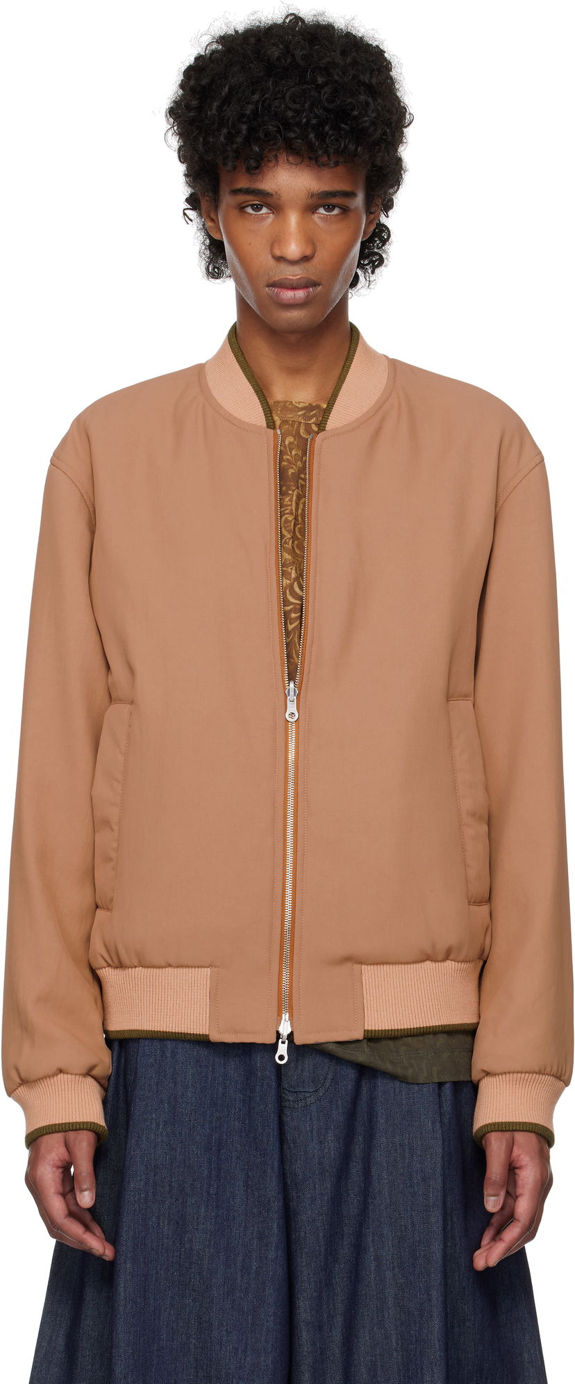 Куртка бомбер Dries Van Noten Dries Van Noten Reversible Gabardine Bomber Jacket Коричневий | 251-020522-1503