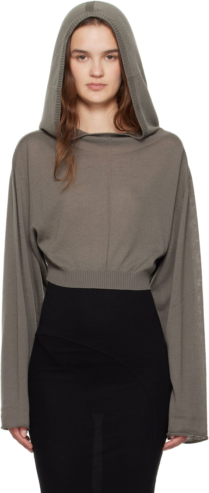 Світшоти Rick Owens Rick Owens Cropped Hooded Tunic Сірий | RP02E4632 M