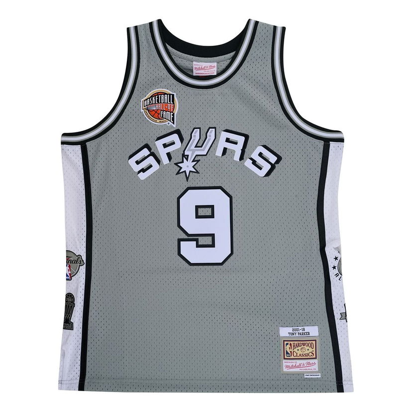Джерсі Mitchell & Ness Spurs Hall Of Fame 'Tony Parker 9' Swingman Jersey Сірий | SMJY6866-SASYYTPAGREY